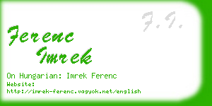 ferenc imrek business card